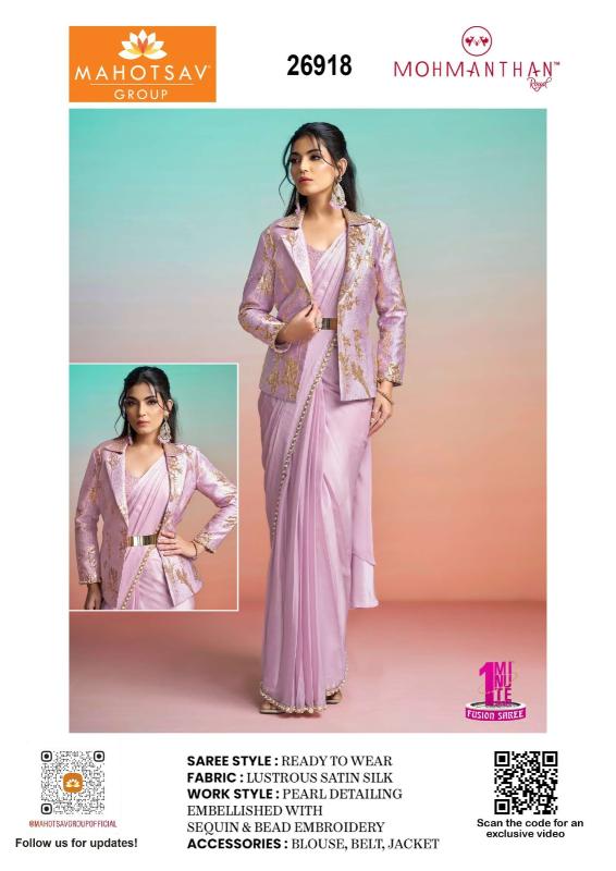Mahotsav mohmanthan 26900 it girl edit sarees resellers